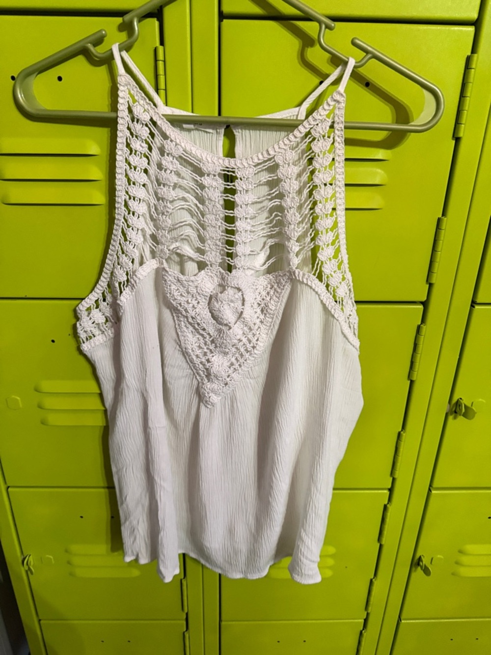 Maurices White Crochet-Back Camisole Tank